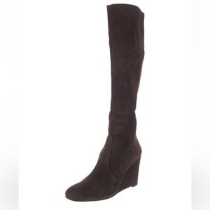 Stuart Weitzman brown suede pull on sockboot sz 9.5